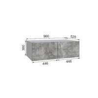 Антресоль Мадрид 0.9 300 без зеркал белая/ателье светлый